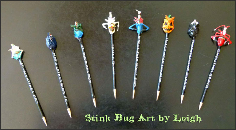 Click for close up - Stink bug art by Leigh Allan